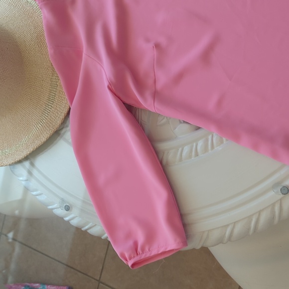 Pink Silky Ruffle Neck Blouse Xs - Picture 8 of 14